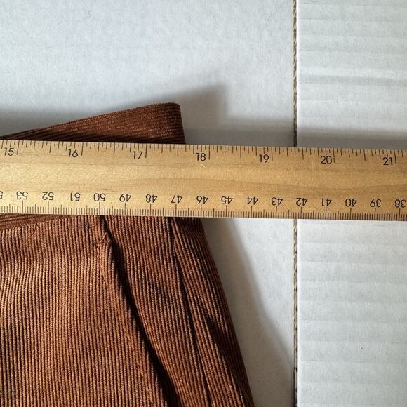 Bagazio Brown Corduroy Dress Pants 36x34 Pleated Front Cuffed Hem Dapper Look - Picture 10 of 10